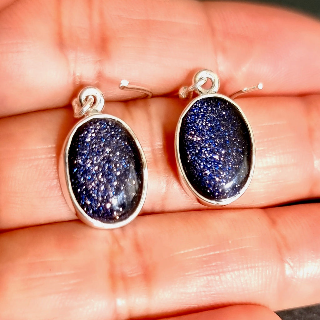 Blue goldstone deals earrings