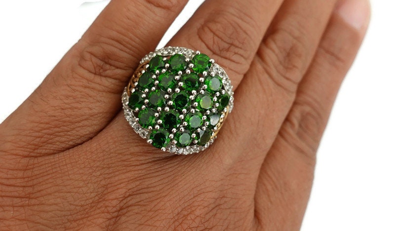 Russian chrome hot sale diopside ring