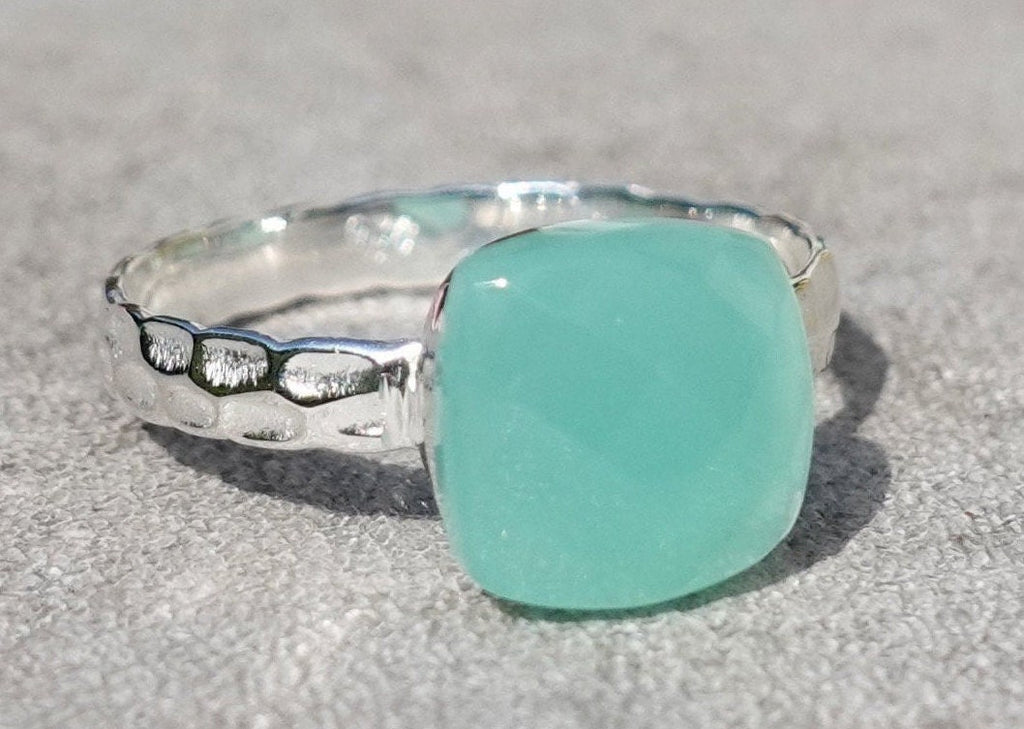 Silver on sale chalcedony ring