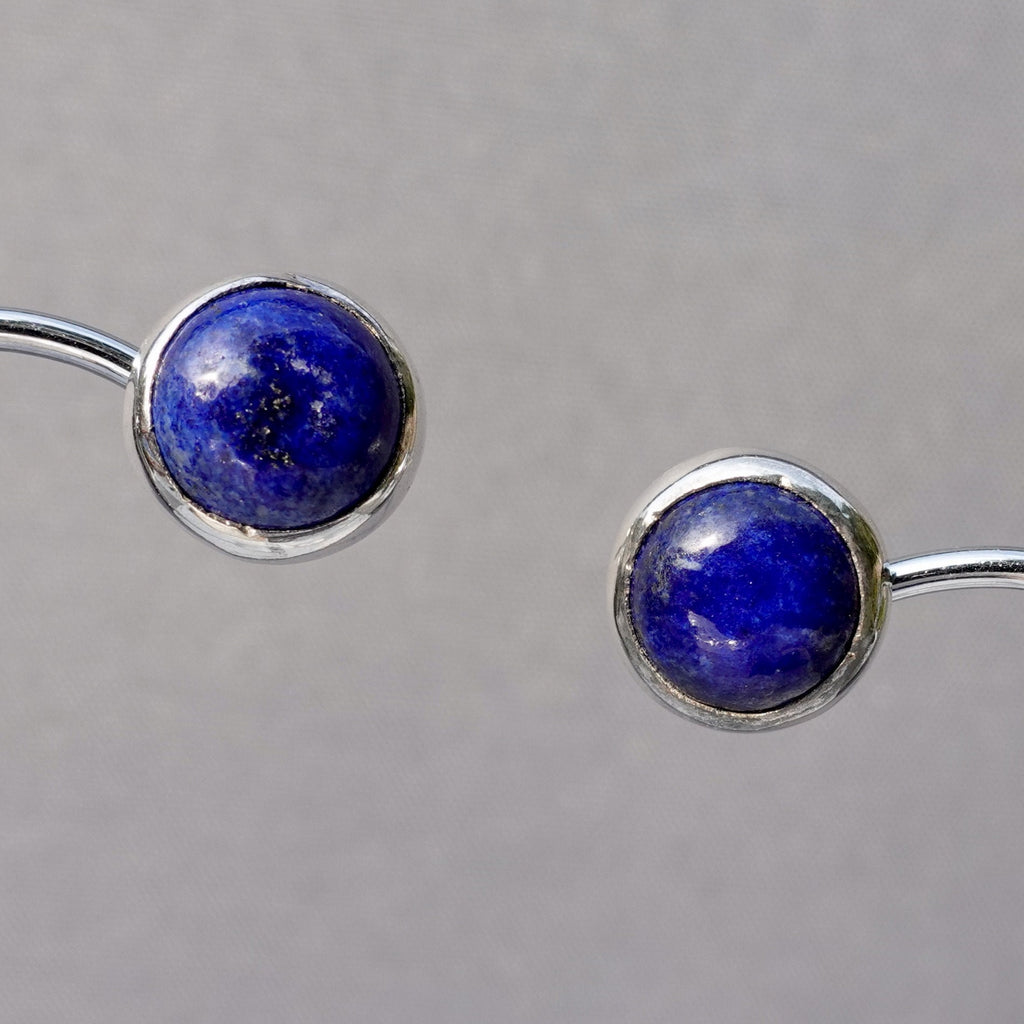 Lapis Lazuli Round 10mm 925 Silver Studs, S1LL